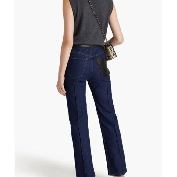 Goldsign Dark Indigo and Black Straight Jeans Size 27 - Picture 3 of 6